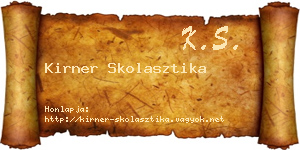Kirner Skolasztika névjegykártya